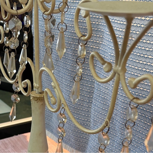 Elegant Cream Candelabra with Crystal Accents - Picture 6 of 8